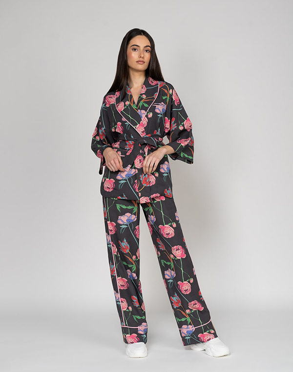 Кимоно-пижама с флорален принт