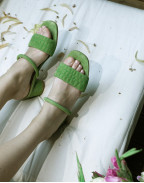 АРХИВ - QUILTED CROC MULE 55 GREEN