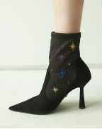 Ботуши ANNA BOOT 95 BLACK SUEDE AND STAR EMBROIDERY