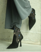 Ботуши ANNA BOOT 95 BLACK SUEDE AND STAR EMBROIDERY