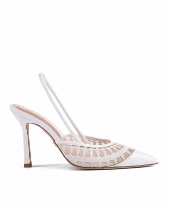 МОСТРА Nо40 - LACE SLING WHITE PATENT