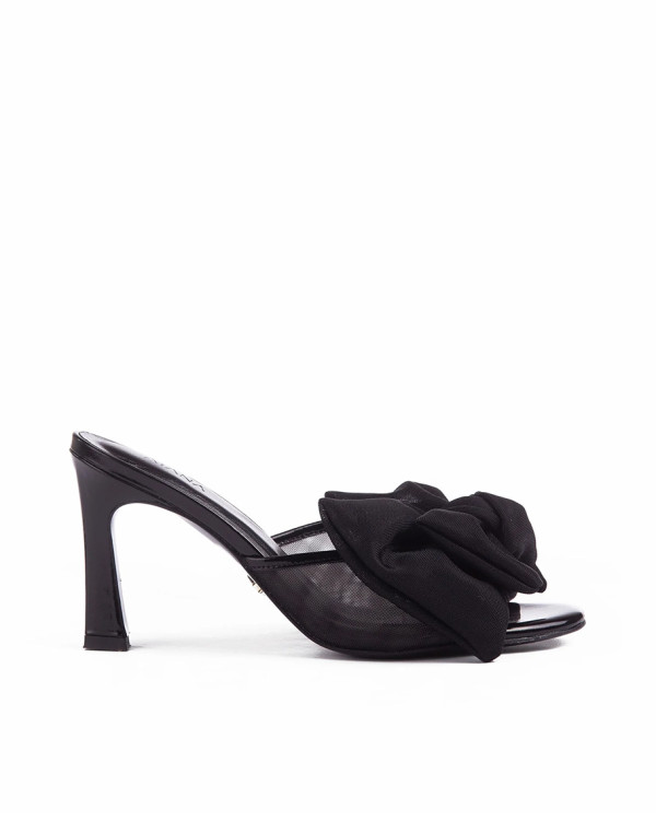Обувки BOW MULE 85 BLACK PATENT