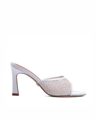 Обувки CROCHET MULE 85 WHITE PATENT