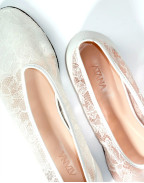 Обувки MESH BALLERINA LACE EMBROIDERY WHITE