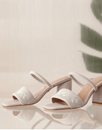 Обувки QUILTED DIAMOND MULE 75 GHOST WHITE