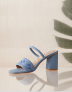 Обувки QUILTED DIAMOND MULE 75 STEEL BLUE