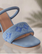 Обувки QUILTED DIAMOND MULE 75 STEEL BLUE