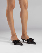 Обувки SIDE TIE MULE 45 BLACK NAPPA AND MESH