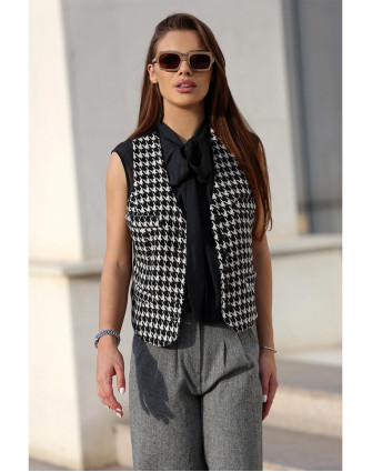 Елек HOUNDSTOOTH BLACK & ECRU