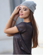 Кашмирена шапка PEBBLE GREY BEANIE