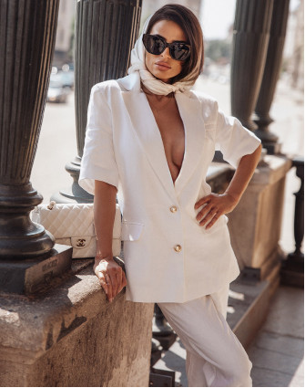Ленен блейзър BRILLIANT WHITE