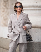 Ленен блейзър CHOCOLATE AND CREAM HOUNDSTOOTH