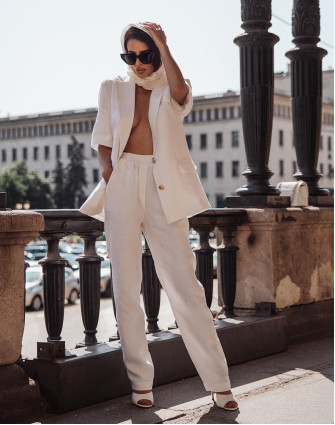 Ленен панталон BRILLIANT WHITE