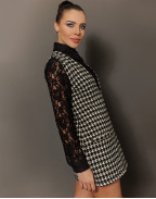 Мини вълнена рокля HOUNDSTOOTH