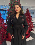 Рокля ALLURE LACE & WOOL MIDI BLACK