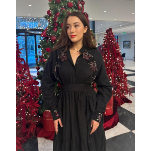 Рокля ALLURE LACE & WOOL MIDI BLACK