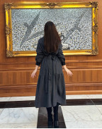 Рокля ALLURE LACE & WOOL MIDI GRAPHITE