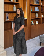 Рокля ALLURE TAFFETA MIDI GRAPHITE SQUARE