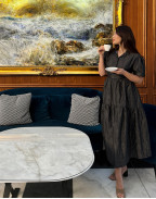 Рокля ALLURE TAFFETA MIDI GRAPHITE SQUARE