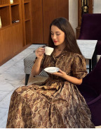 Рокля ALLURE TAFFETA MIDI LEOPARD PRINT