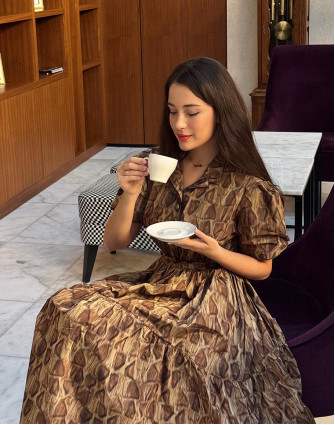 Рокля ALLURE TAFFETA MIDI LEOPARD PRINT