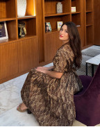 Рокля ALLURE TAFFETA MIDI LEOPARD PRINT