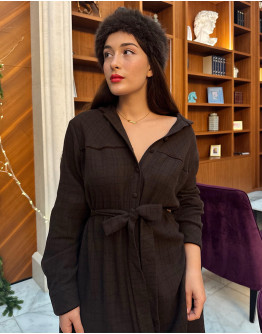 Рокля CHOCOLATE BROWN PLAID WOOL