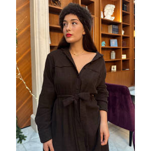 Рокля CHOCOLATE BROWN PLAID WOOL