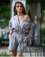 Сет SUMMER STRIPE RELAXED GREY