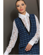 Мини вълнена рокля BLUE GINGHAM