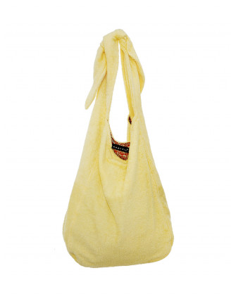 Чанта от хавлиен плат в бледожълт цвят