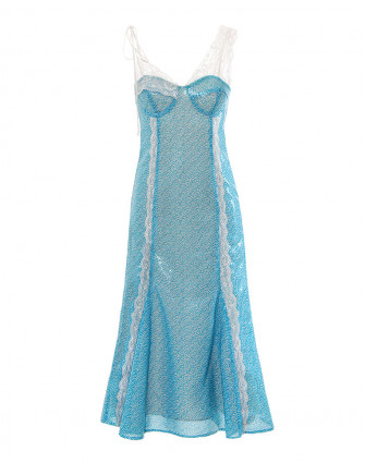 Елегантна рокля със средна дължина с пайети и дантела