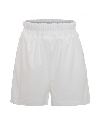 Къси панталони от хавлиен плат в бял цвят