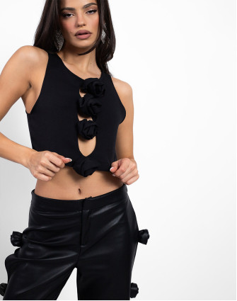 Top FLAMME BLACK CUT OUT