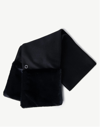 Вълнено-кашмирен черен шал