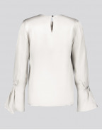 Блуза с дълги драпирани ръкави в екрю