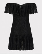 Черна рокля с голи рамене от дантела