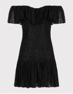 Черна рокля с голи рамене от дантела