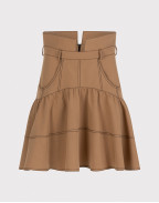 Къса пола с висока талия и волан