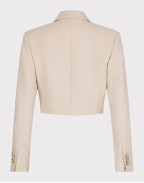 Късо двуредно сако екрю