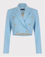 Късо двуредно сако синьо