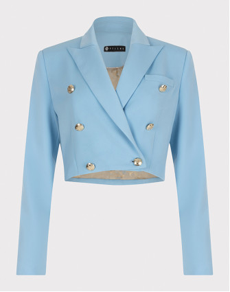 Късо двуредно сако синьо Късо двуредно сако синьо