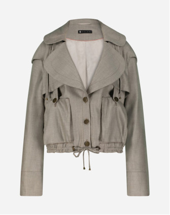 Късо яке 3 в 1 с тренчкот детайли