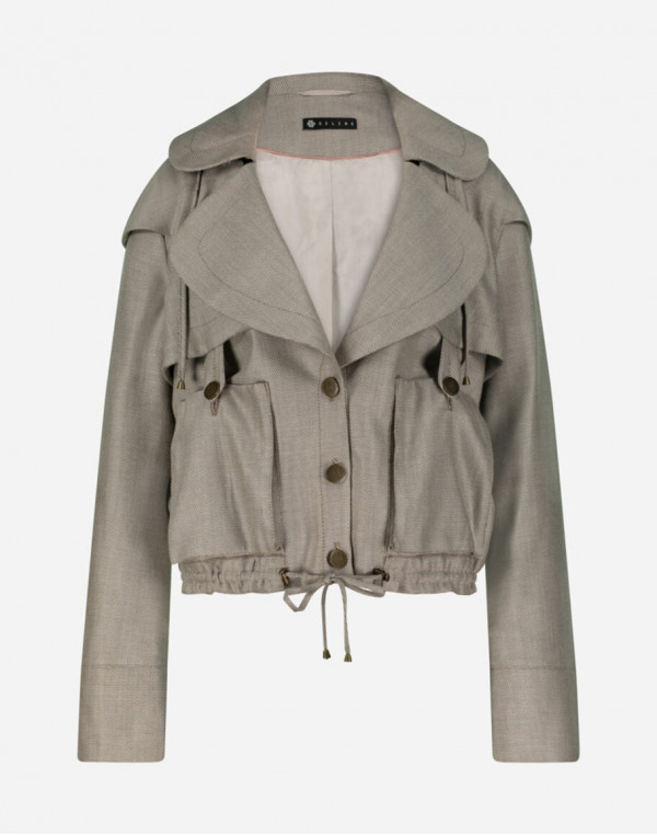 Късо яке 3 в 1 с тренчкот детайли