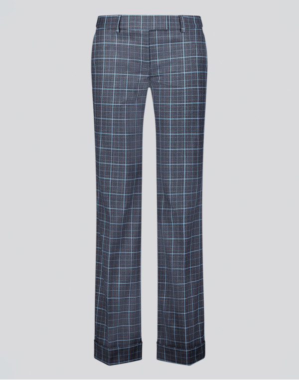 Широк панталон с маншет в каре