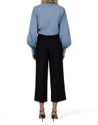 Синя риза с обемни ръкави