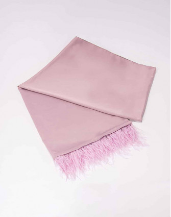Голям шал с щраусови пера ERIDA PINK