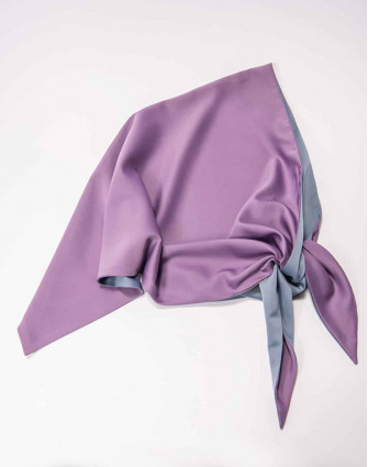Сатенен двулицев шал за глава PurpleXBlueSky