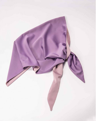 Сатенен двулицев шал за глава PurpleXPink