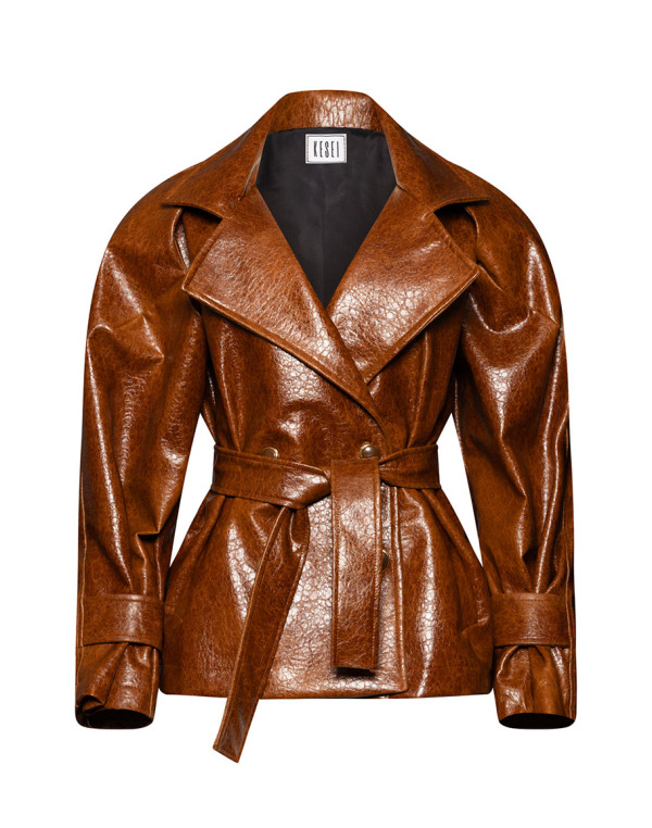 Кожен къс шлифер OCHRA